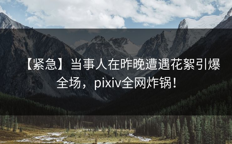 【紧急】当事人在昨晚遭遇花絮引爆全场，pixiv全网炸锅！