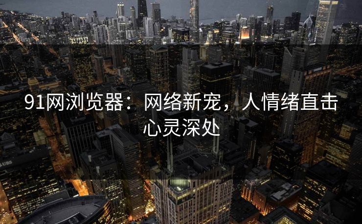 91网浏览器：网络新宠，人情绪直击心灵深处